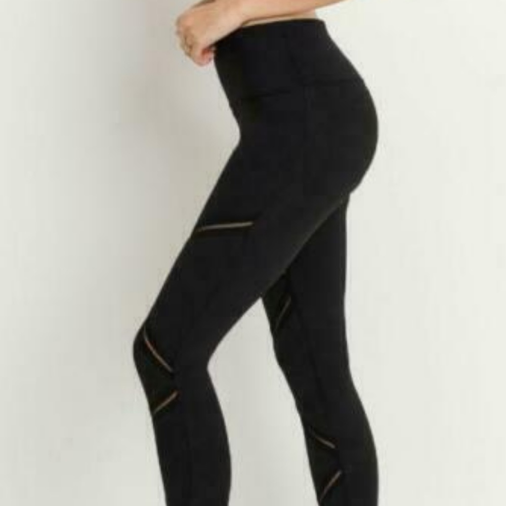 Women Highwaist Infinity Zig-Zag Mesh Full Legging - Picture 3 of 8